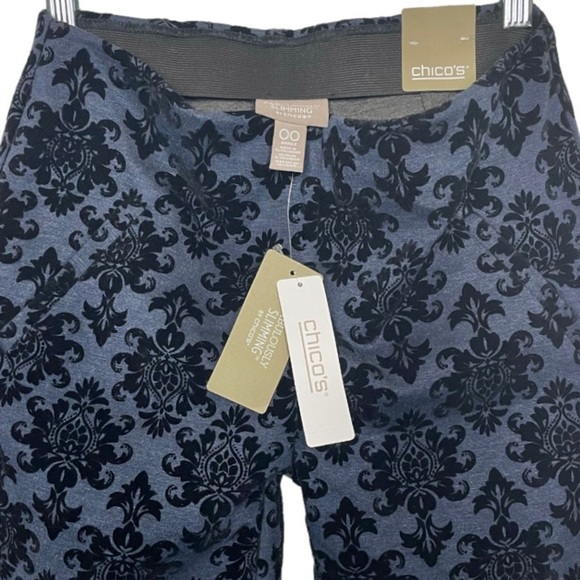 Chico’s Marseille Flocked Damask Ponte Pull On Ankle Pant NWT - Picture 5 of 13